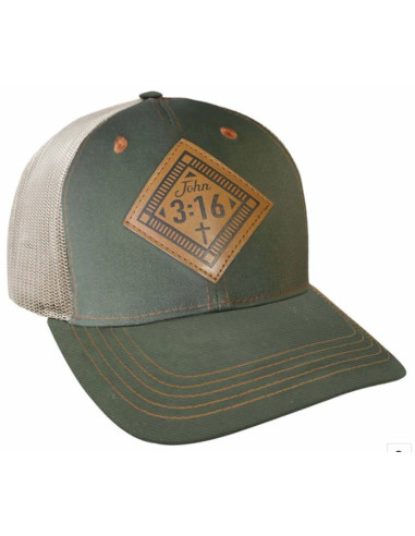 Men''s cap John 3:16 leather patch