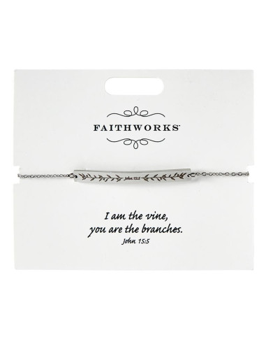 Bar Bracelet Jesus is the vine silver