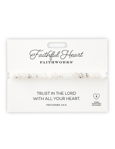 Stone bracelet faithful heart white
