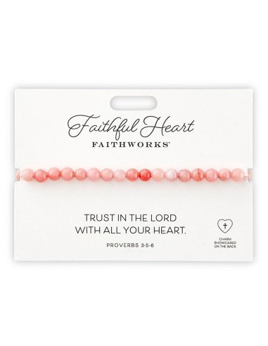 Stone bracelet faithful heart pink