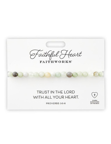 Stone bracelet faithful heart green