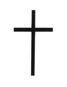 Black metal plain cross 25,4cm