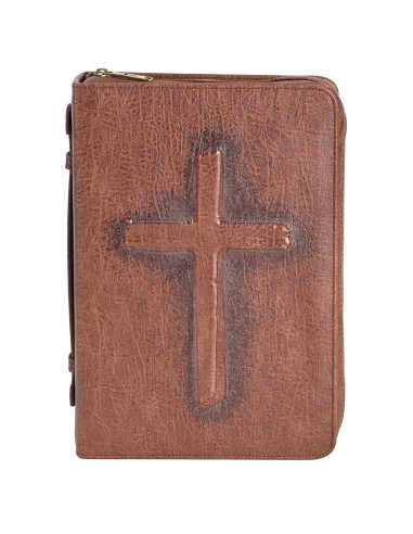 Biblecover X-Large Vintage cross Brown