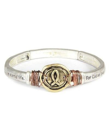 Stretch Bracelet Fish gold - For God