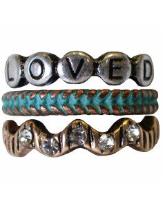 Loved - Set of 3 rings -...