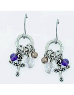 Hoop with cross and beads