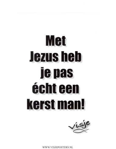 Kaart visje met Jezus heb je pas echt