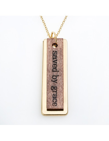Saved by Grace - Metal with wood bar