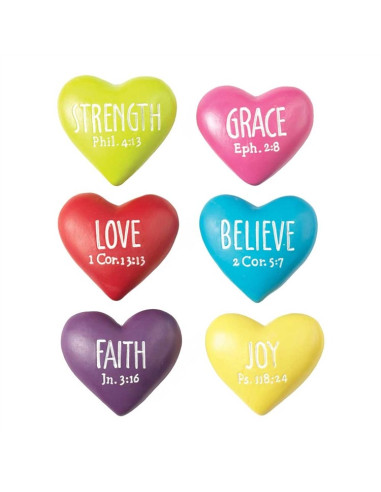 Heart rock with various texts - Assorted