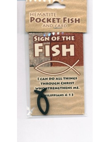 Fish - Hematite Pocket fish & Card