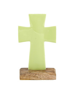 Enamel Cross small green