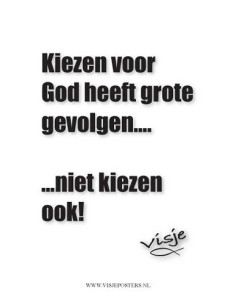 Kaart visje kiezen voor God...