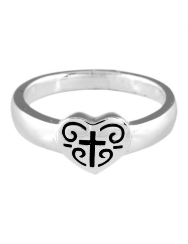 Heart with cross/scrolls -Size 8 (18mm)