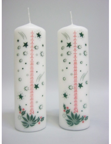 Advent kaars met nummers - 19 x 6,5 cm