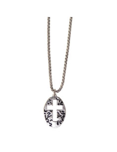 Oval charm with cross - 56 cm
