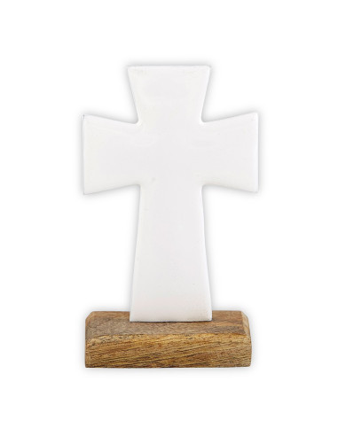 Enamel Cross Small White