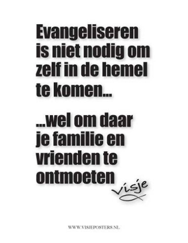 Kaart visje evangeliseren is niet no