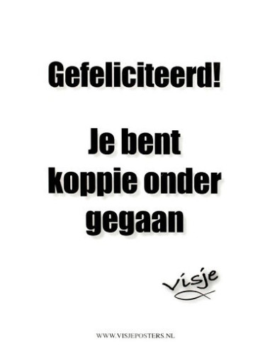 Kaart visje gefeliciteerd je bent koppie