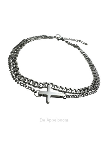 Dubbele armband voor dames zilverkleur