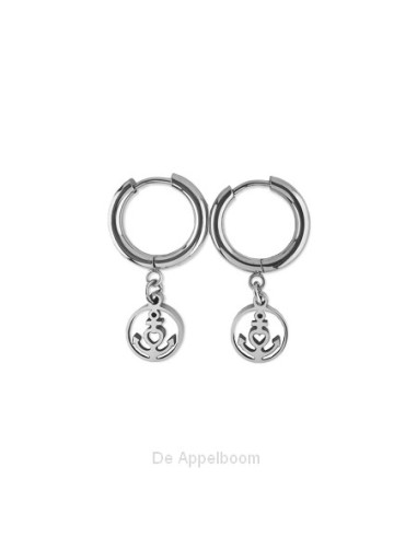 Oorbel ring geloof hoop liefde zilver