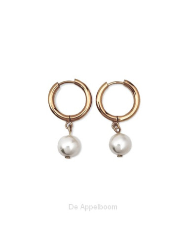 Oorbel ring parel goud