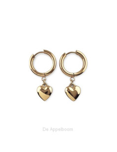 Oorbel ring  hartje goud