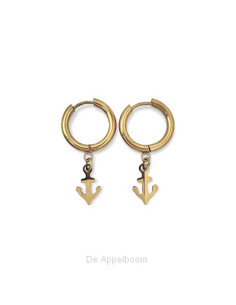 Oorbel ring ankertje goud