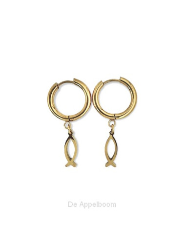 Oorbel ring visje goud