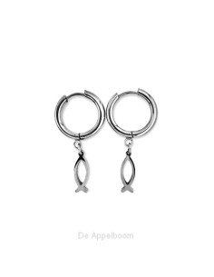 Oorbel ring visje zilver