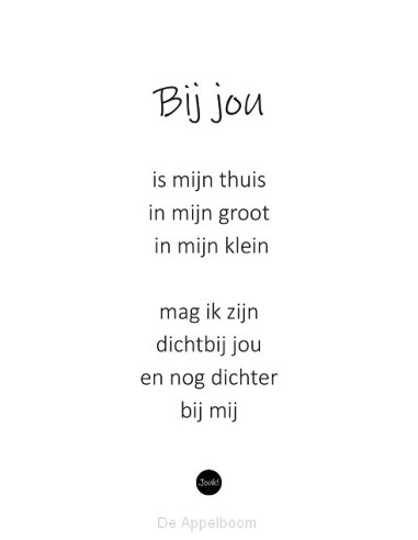 Kaart ''Bij jou''