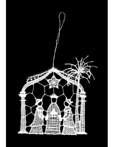 Lace hanger Nativity three kings 9cm
