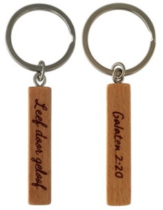 Sleutelhanger hout Leef...