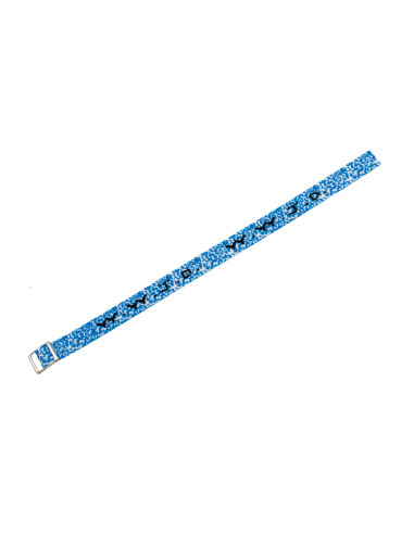 W w j d armbandje geweven blauw/wit