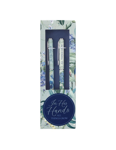 Pen Set In his hands
