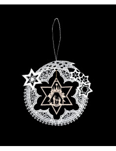 Lace hanger with wood...