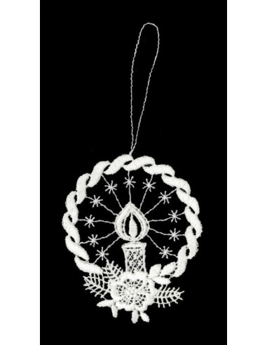 Lace hanger Candle in wreath 9cm