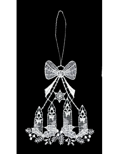 Lace hanger Advent candles with ribbon 9