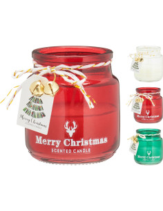 Candle in glass merry...