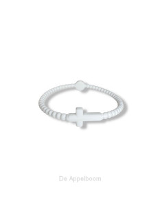 Siliconenarmband kruis wit