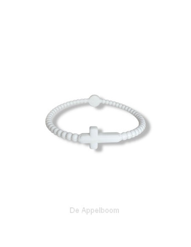 Siliconenarmband kruis wit
