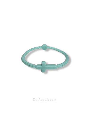 Siliconenarmband kruis turquoise