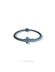 Siliconenarmband kruis blauw