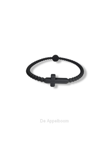 Siliconenarmband kruis antraciet