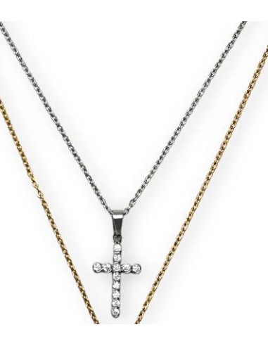 Ketting kruisje XS zirkonia  zilver