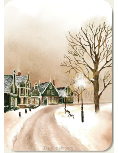 Huisjes in de sneeuw (Blanco)