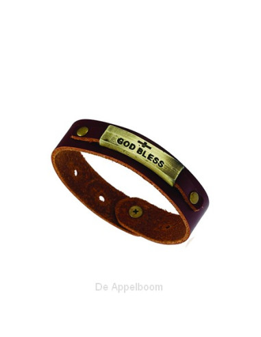 Faux Leather Bracelet God Bless
