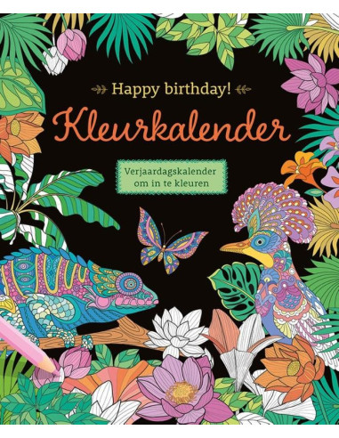 Happy birthday! kleurkalender tropical
