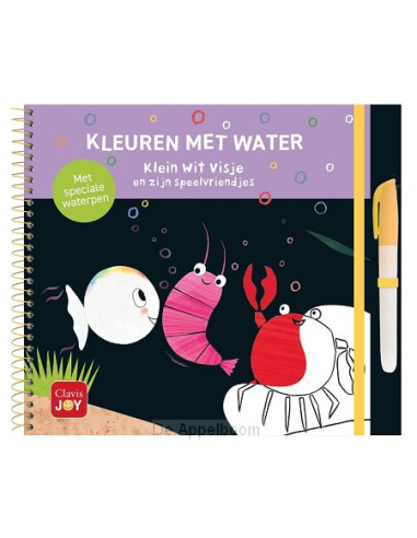 Kleuren met water. Klein wit visje en zi