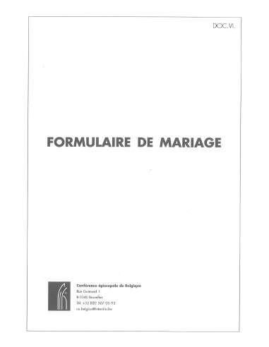 Formulaire de mariage - 25 ex