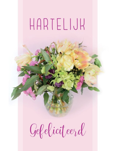 Wenskaart gefeliciteerd